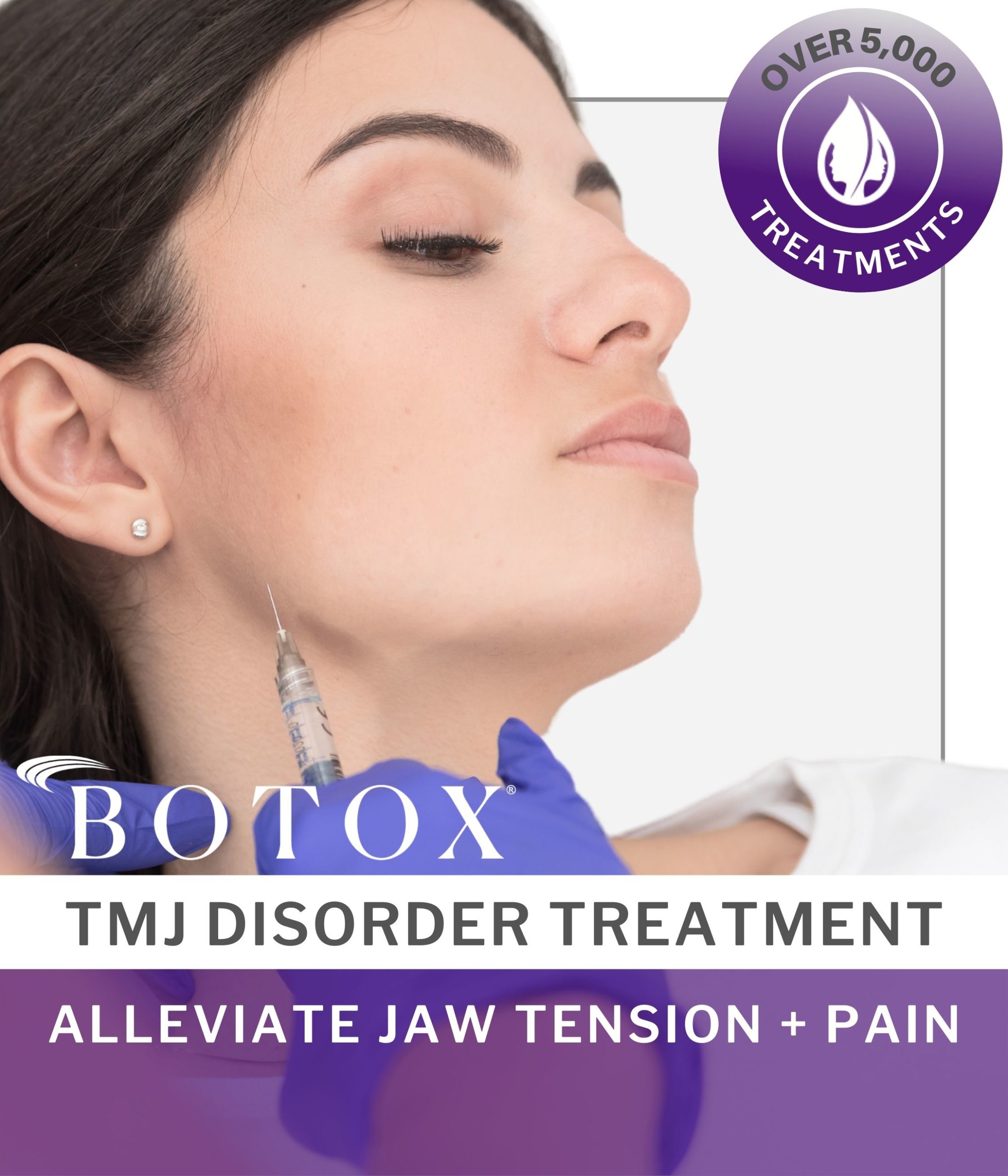 woman getting a botox injection for TMJ